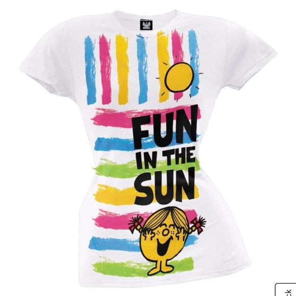 Mr. Men Little Miss Tops - •Little Miss Sunshine 'Fun in the Sun'•cap sleeve•M